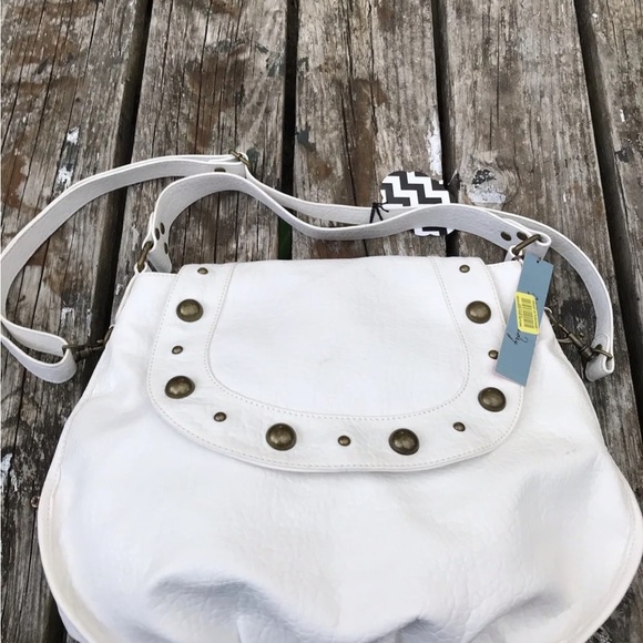 NWT Kate Landry White PVC Handbag Shoulder Bag  Round Studs Reg $89 At Dillards. - Picture 2 of 10
